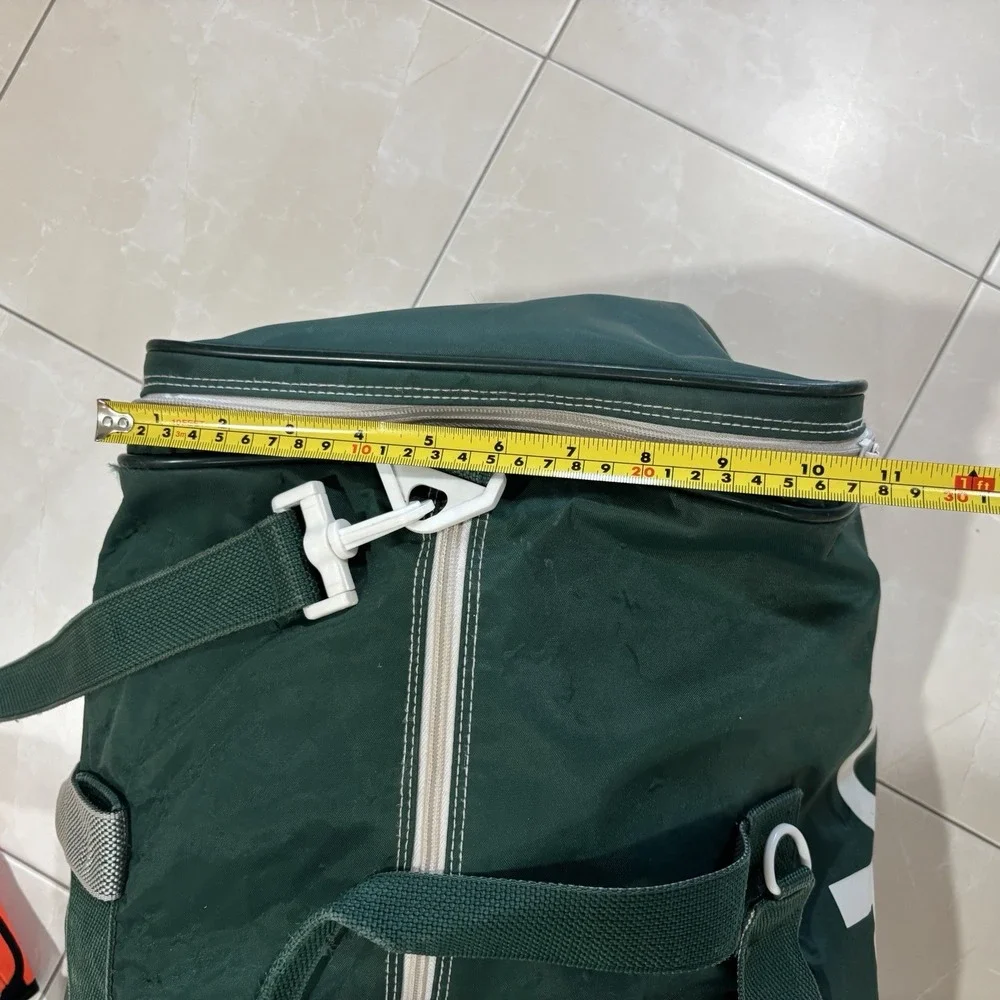 Vintage 80s 90s Adidas Duffle Bag Green Trefoil Gym Bag RARE Zipper Large Gear